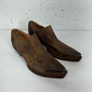 Stetson Women’s size 8.5-9 Brown Leather Short Ankle Pointy Toe Cowboy Boots